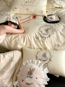 100S Floral Embroidery Elegance Bedding Set
