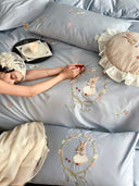 100S Floral Embroidery Elegance Bedding Set