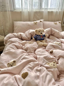 Brown Bear & Heart Bedding Set