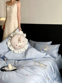 100S Floral Embroidery Elegance Bedding Set