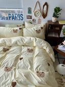 Brown Bear & Heart Bedding Set